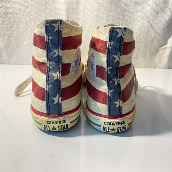 RARE Converse Distressed Stars & Stripes High Top Sneakers USA Flag M 10, W 12 - Picture 13 of 16